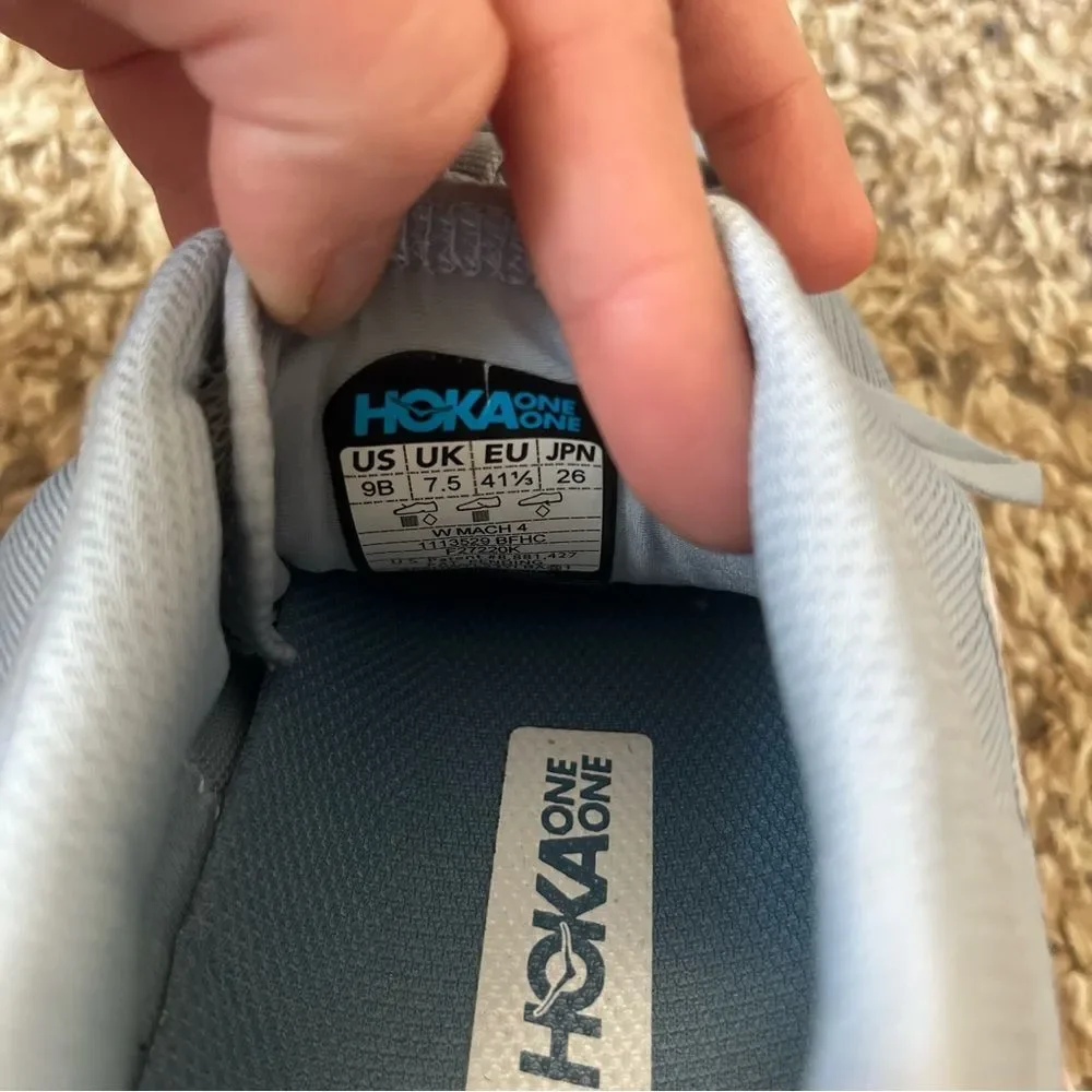 Hoka one one light blue sneakers size 9